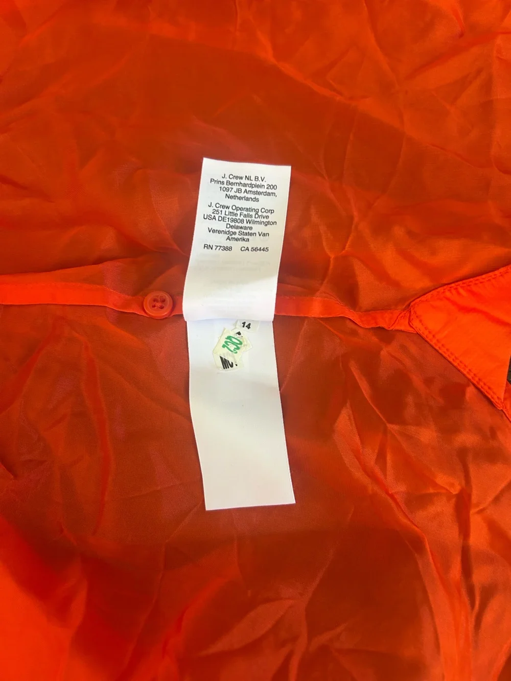 J. Crew orange Button-Down Casual Shirt